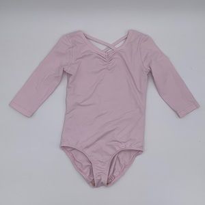 Little girl ballet long sleeve leotard pink
